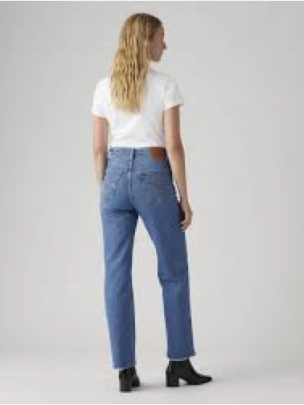 Levi’s Ribcage Straight Leg High Rise Denim Ankle Length Jeans Sz 30 Medium Blue